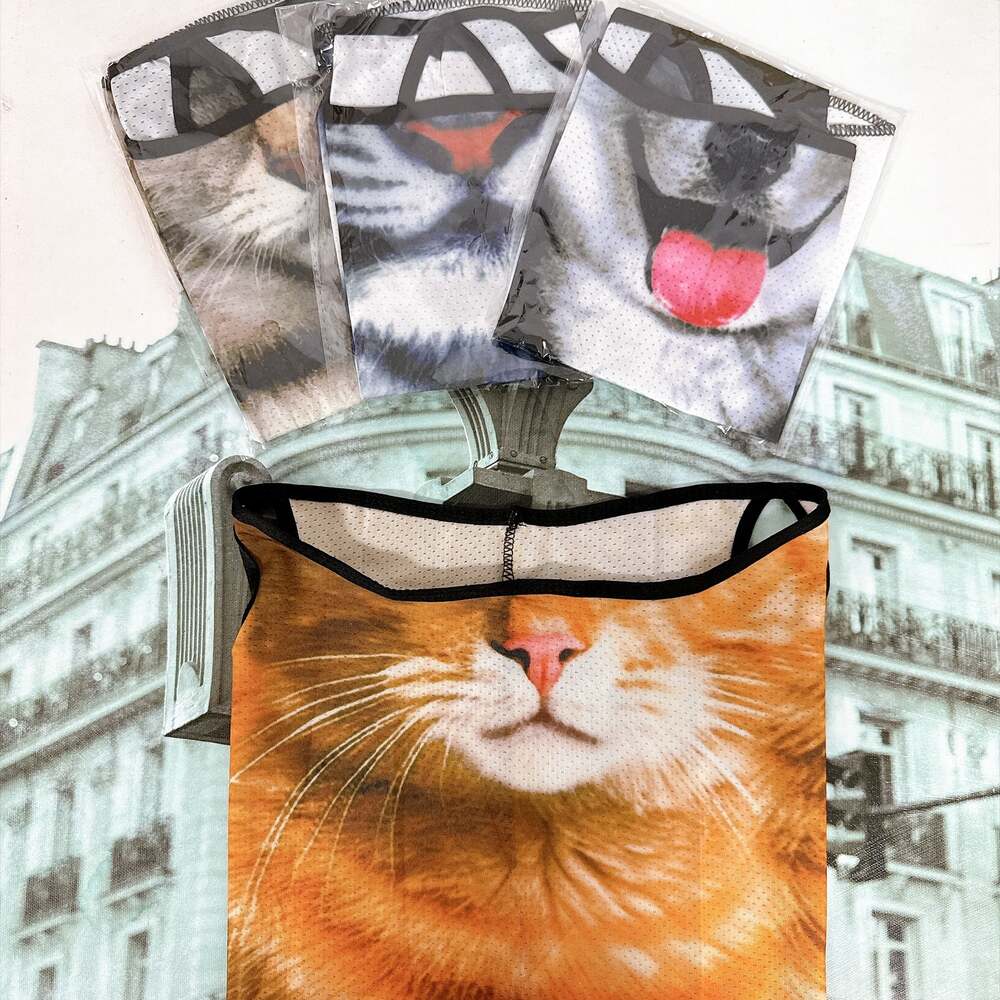 3D Animal Print Mesh Neck Gaiter Face Mask